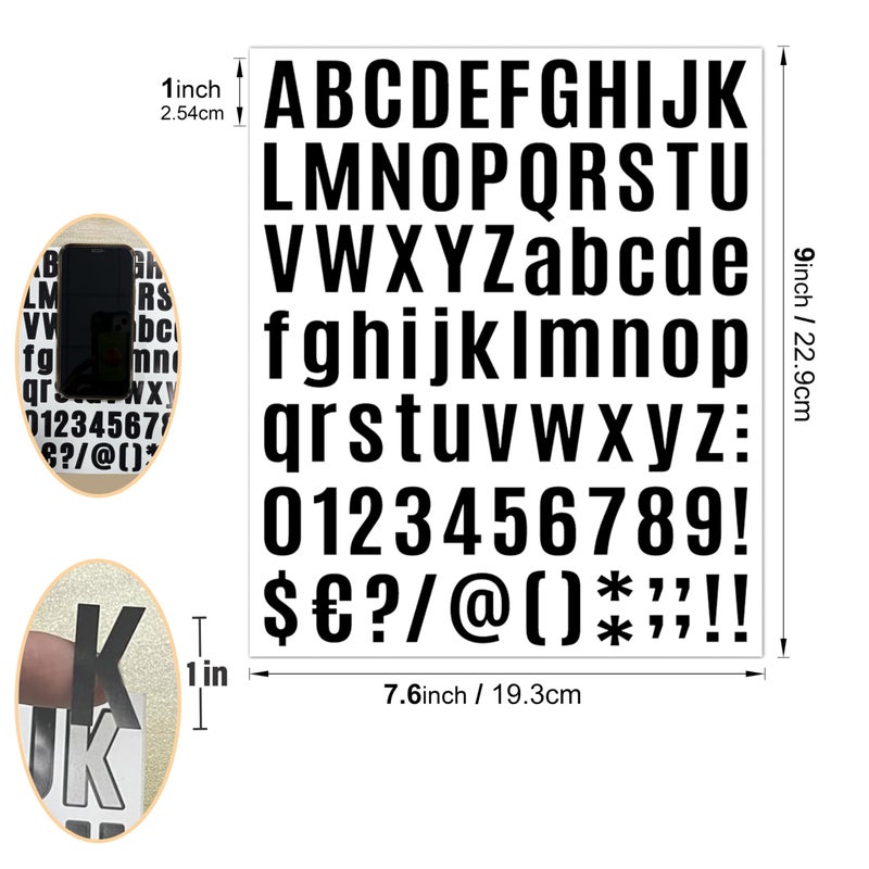 AVERZELLA 980 Pcs 12 Sheets Letter Stickers Small  1 Inch Vinyl Letter Stickers Self-Adhesive Waterproof Alphabet Stickers  Black Number1 in Stick on Letters for Mailbox  Water Bottles  DIY (Black) - Image 3